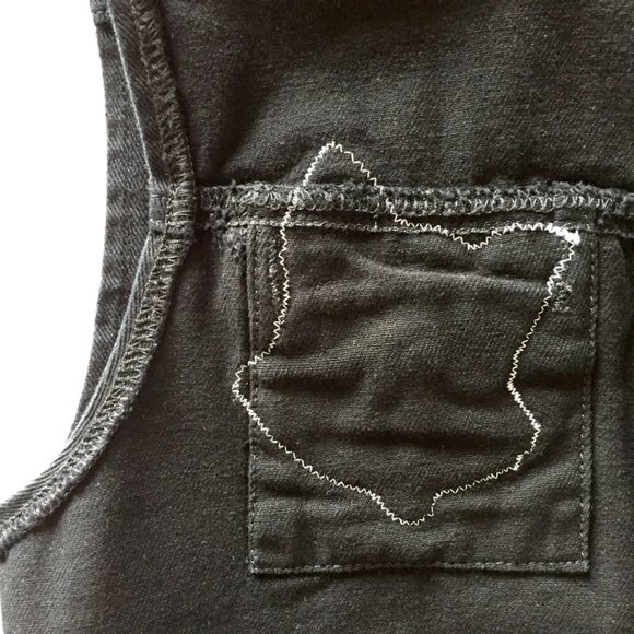 Cats in Love - Cropped Denim Vest - Embroidered Patches - XS - Picture 6 of 9